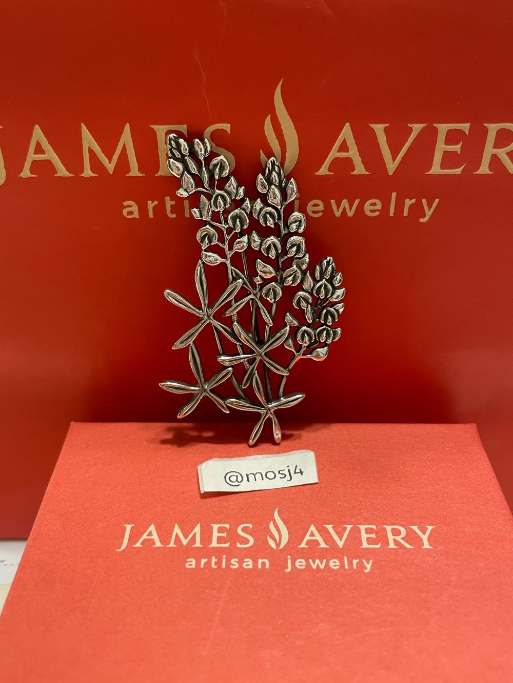 Retired James Avery Bluebonnet Brooch